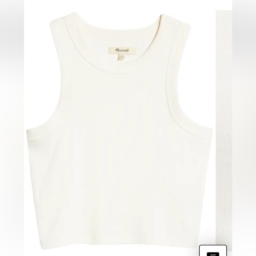 Madewell brightside crop tank in lighthouse (off white)